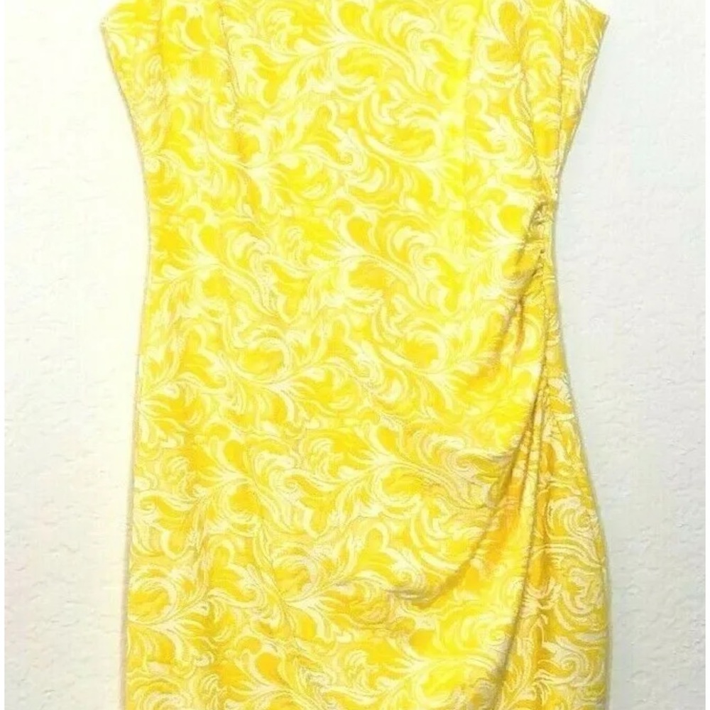 Yellow and white Cache dress
